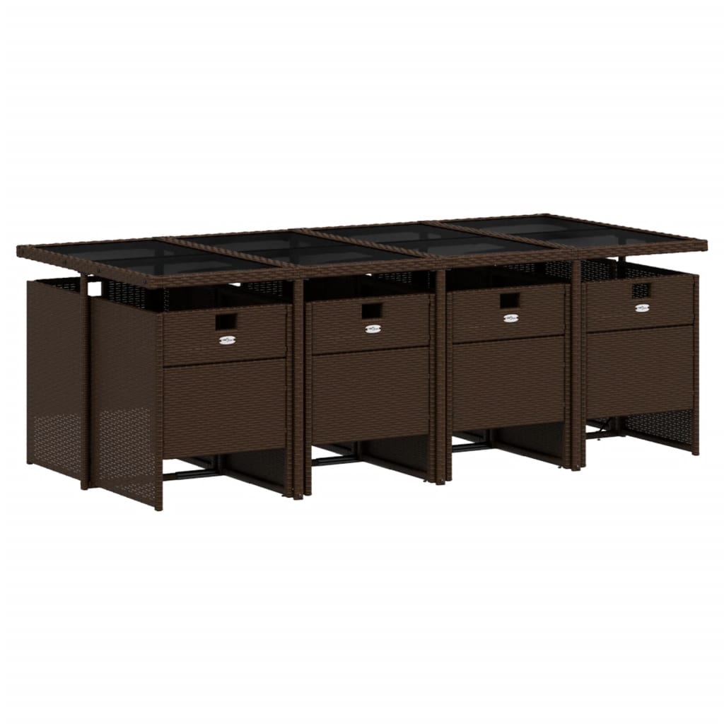 9-delige Tuinset met kussens poly rattan bruin is nu te koop bij PeponiXL, paradijselijk wonen!