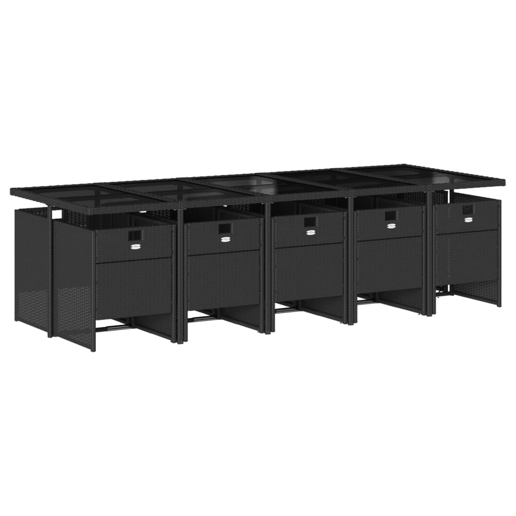 11-delige Tuinset met kussens poly rattan zwart is nu te koop bij PeponiXL, paradijselijk wonen!