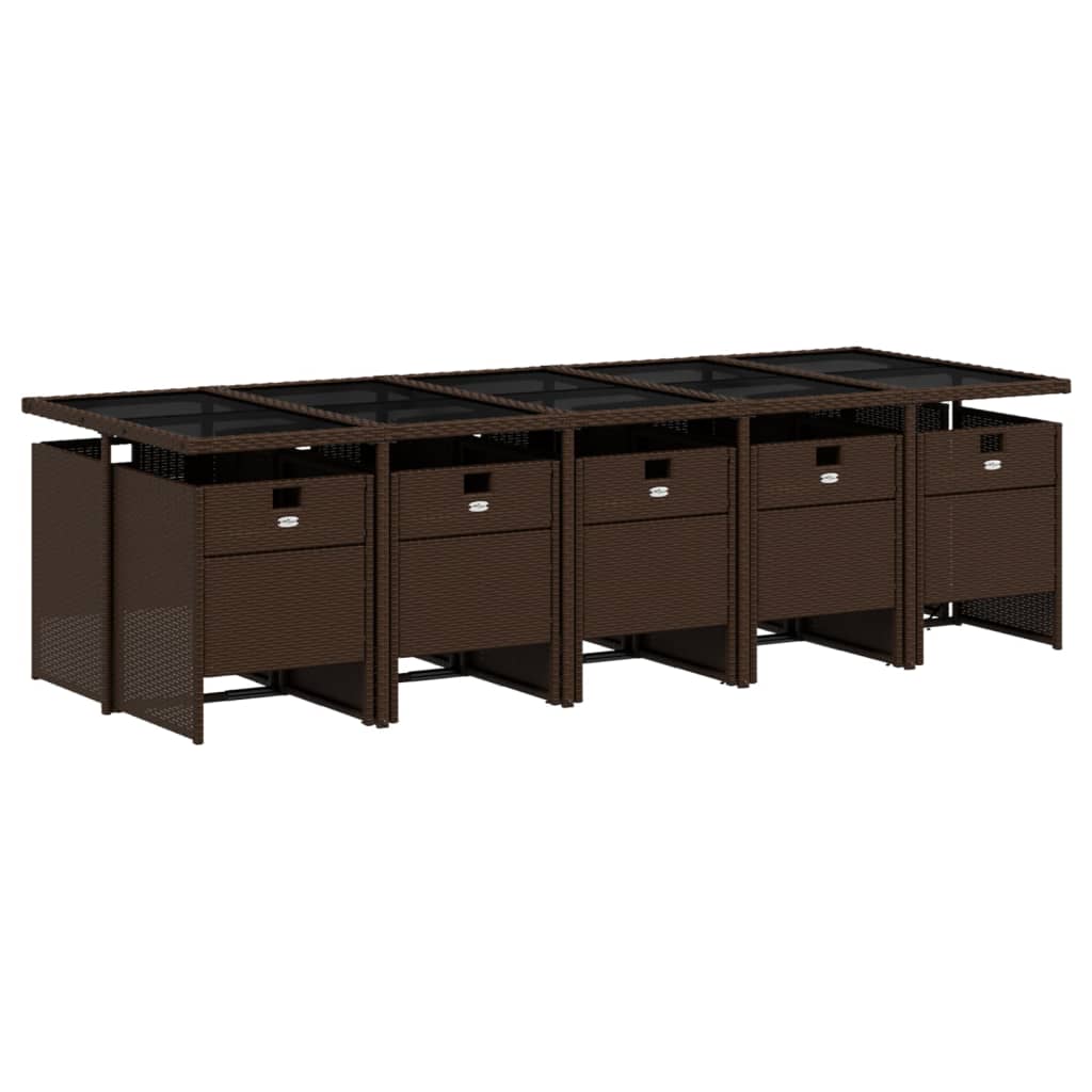 11-delige Tuinset met kussens poly rattan bruin is nu te koop bij PeponiXL, paradijselijk wonen!
