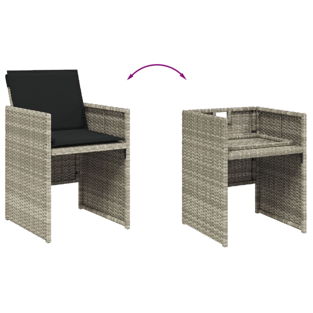 11-delige Tuinset met kussens poly rattan lichtgrijs is nu te koop bij PeponiXL, paradijselijk wonen!