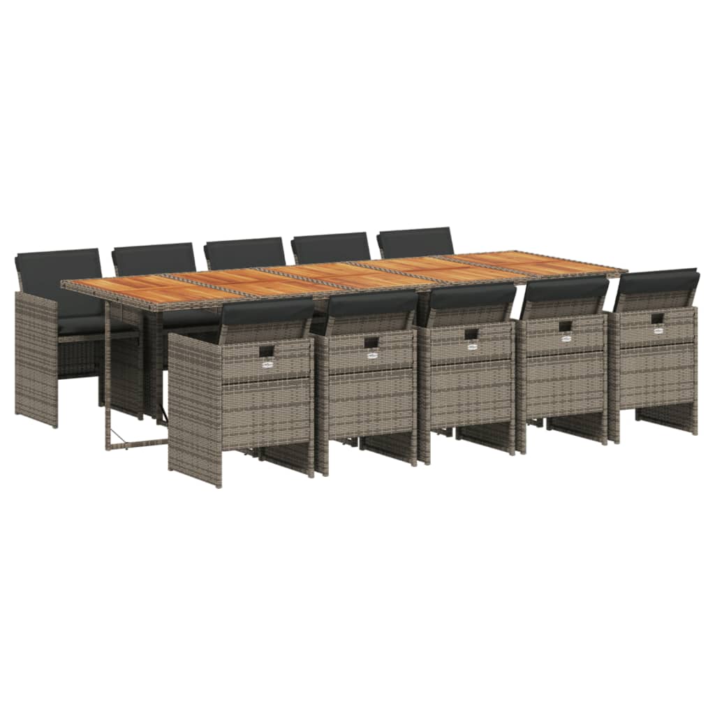 11-delige Tuinset met kussens poly rattan grijs is nu te koop bij PeponiXL, paradijselijk wonen!