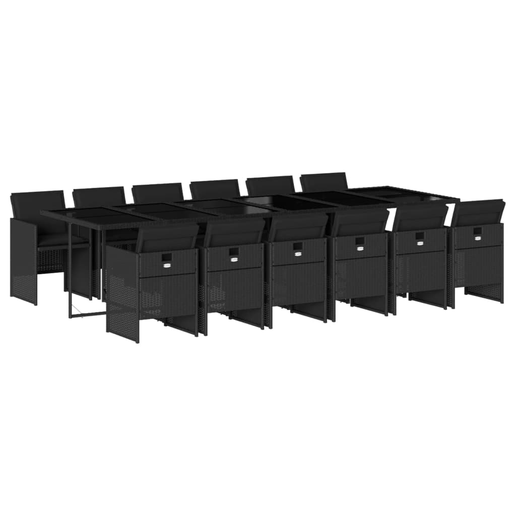 13-delige Tuinset met kussens poly rattan zwart is nu te koop bij PeponiXL, paradijselijk wonen!