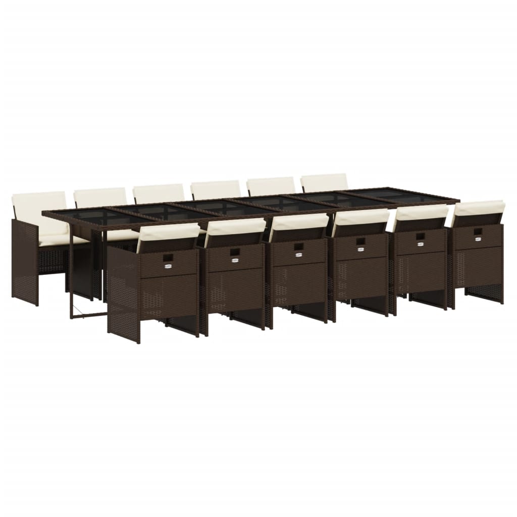 13-delige Tuinset met kussens poly rattan bruin is nu te koop bij PeponiXL, paradijselijk wonen!