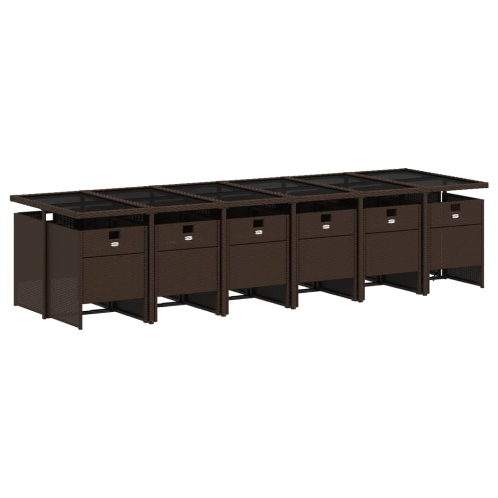 13-delige Tuinset met kussens poly rattan bruin is nu te koop bij PeponiXL, paradijselijk wonen!