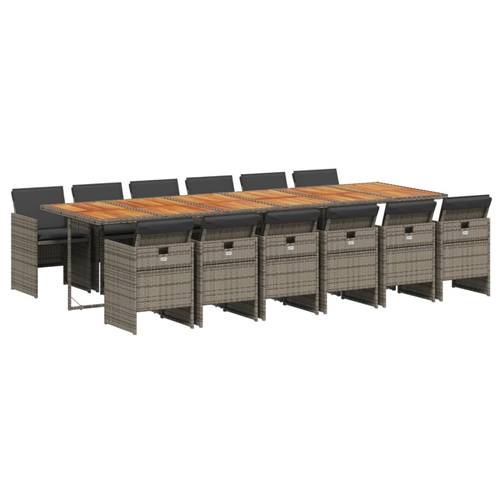 13-delige Tuinset met kussens poly rattan grijs is nu te koop bij PeponiXL, paradijselijk wonen!