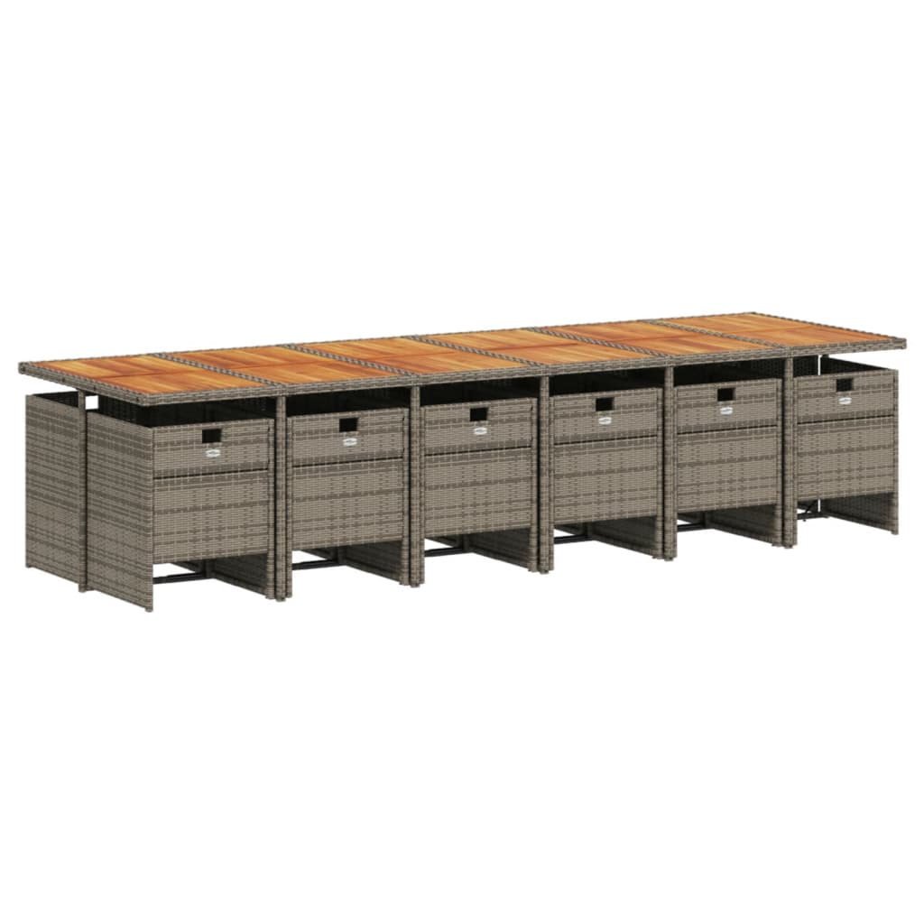 13-delige Tuinset met kussens poly rattan grijs is nu te koop bij PeponiXL, paradijselijk wonen!