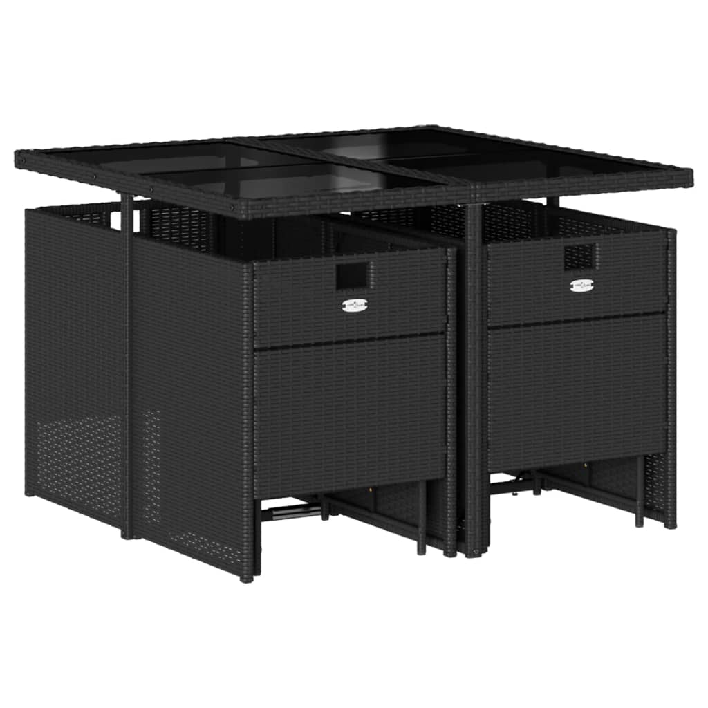9-delige Tuinset poly rattan zwart is nu te koop bij PeponiXL, paradijselijk wonen!