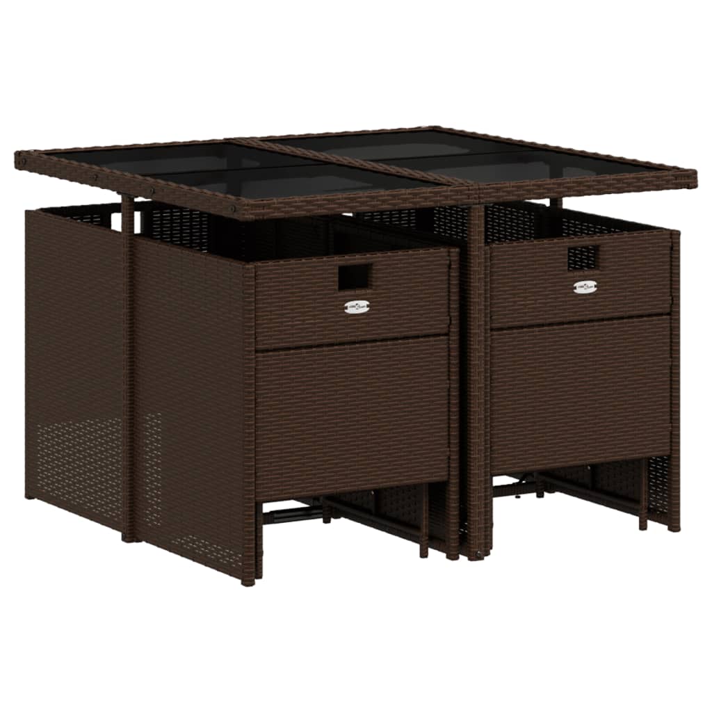 9-delige Tuinset met kussens poly rattan bruin is nu te koop bij PeponiXL, paradijselijk wonen!