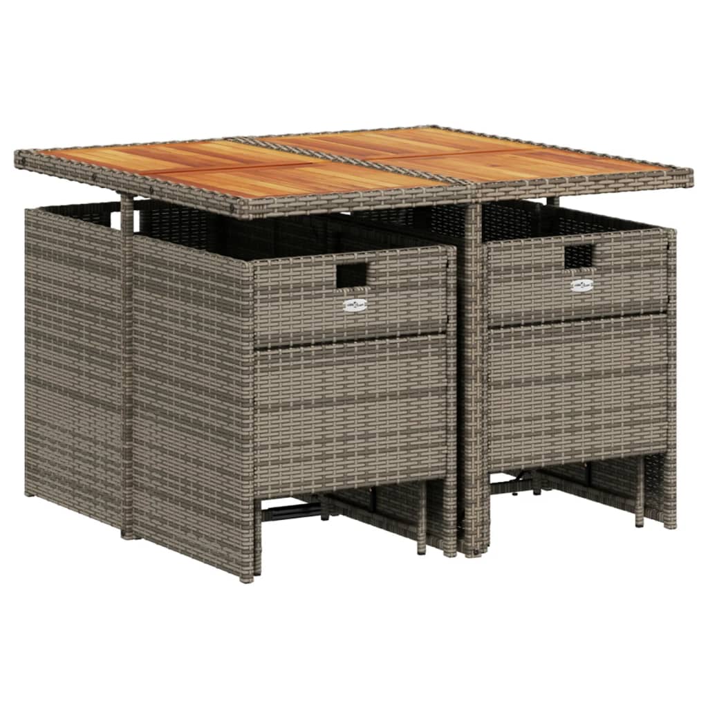 9-delige Tuinset met kussens poly rattan grijs is nu te koop bij PeponiXL, paradijselijk wonen!