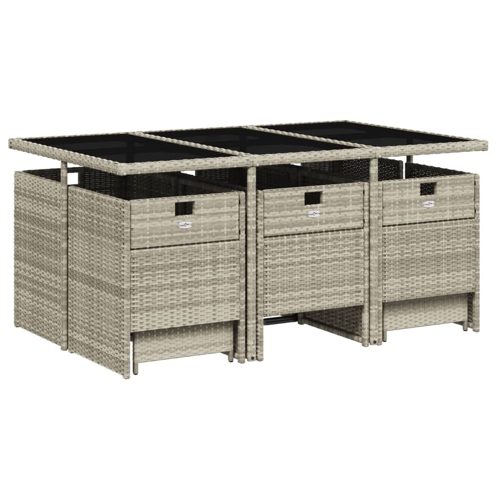 11-delige Tuinset met kussens poly rattan lichtgrijs is nu te koop bij PeponiXL, paradijselijk wonen!