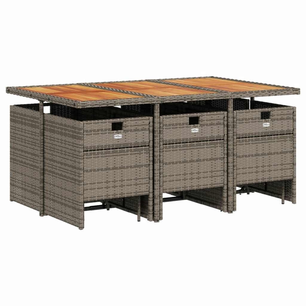 11-delige Tuinset met kussens poly rattan grijs is nu te koop bij PeponiXL, paradijselijk wonen!