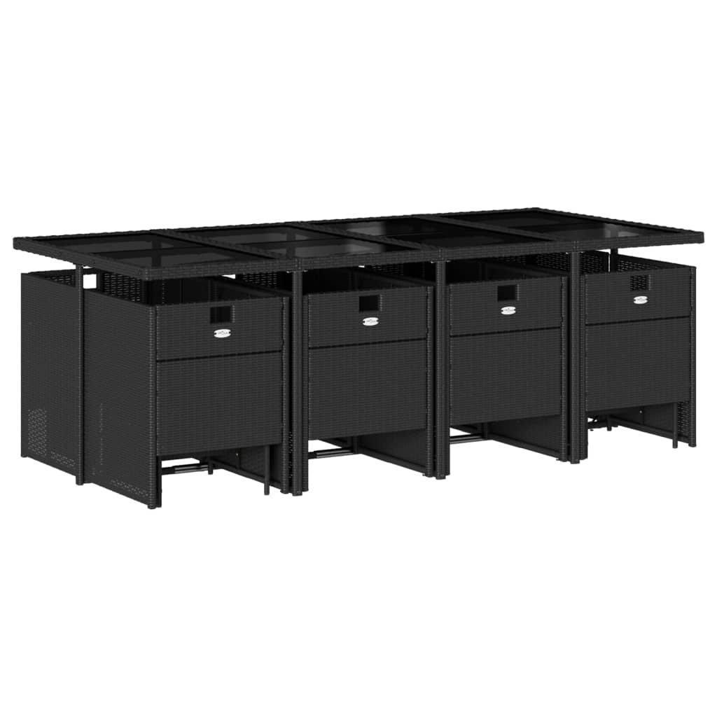13-delige Tuinset met kussens poly rattan zwart is nu te koop bij PeponiXL, paradijselijk wonen!