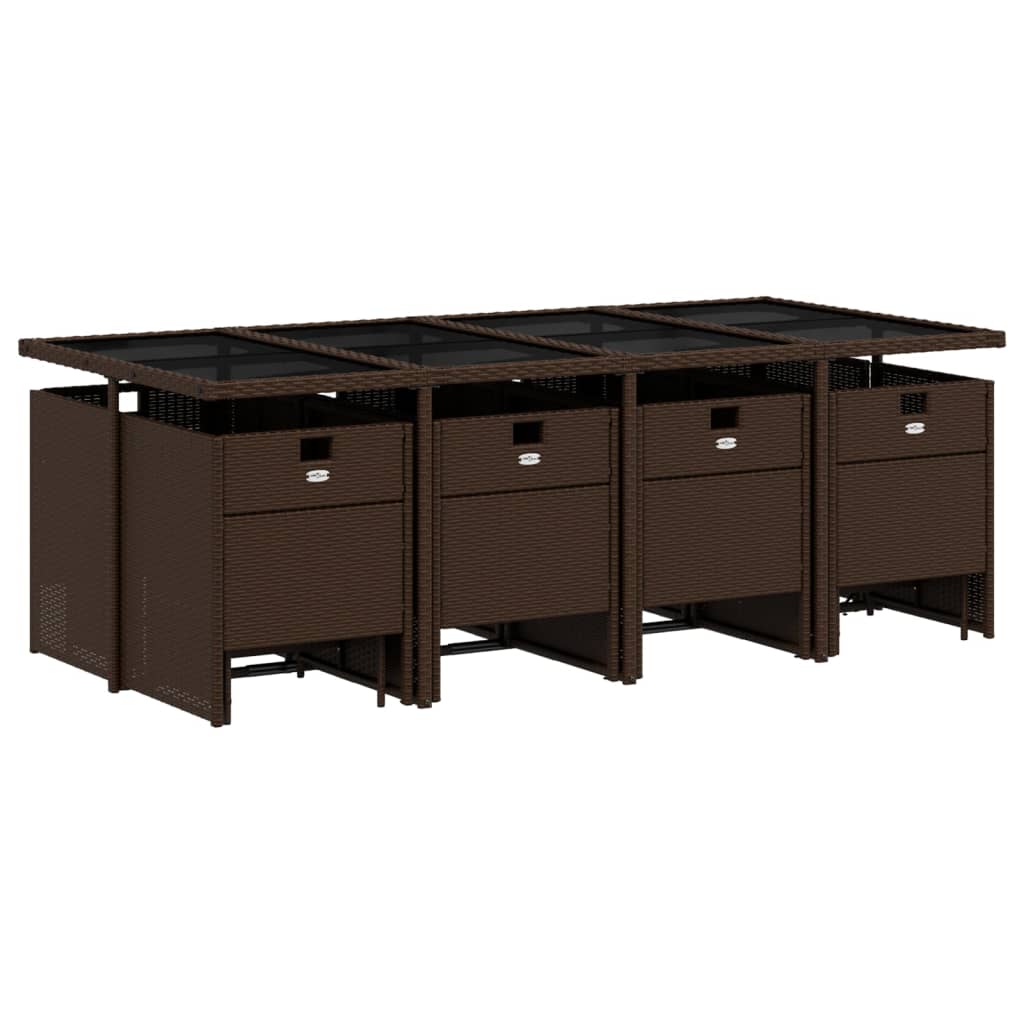 13-delige Tuinset met kussens poly rattan bruin is nu te koop bij PeponiXL, paradijselijk wonen!