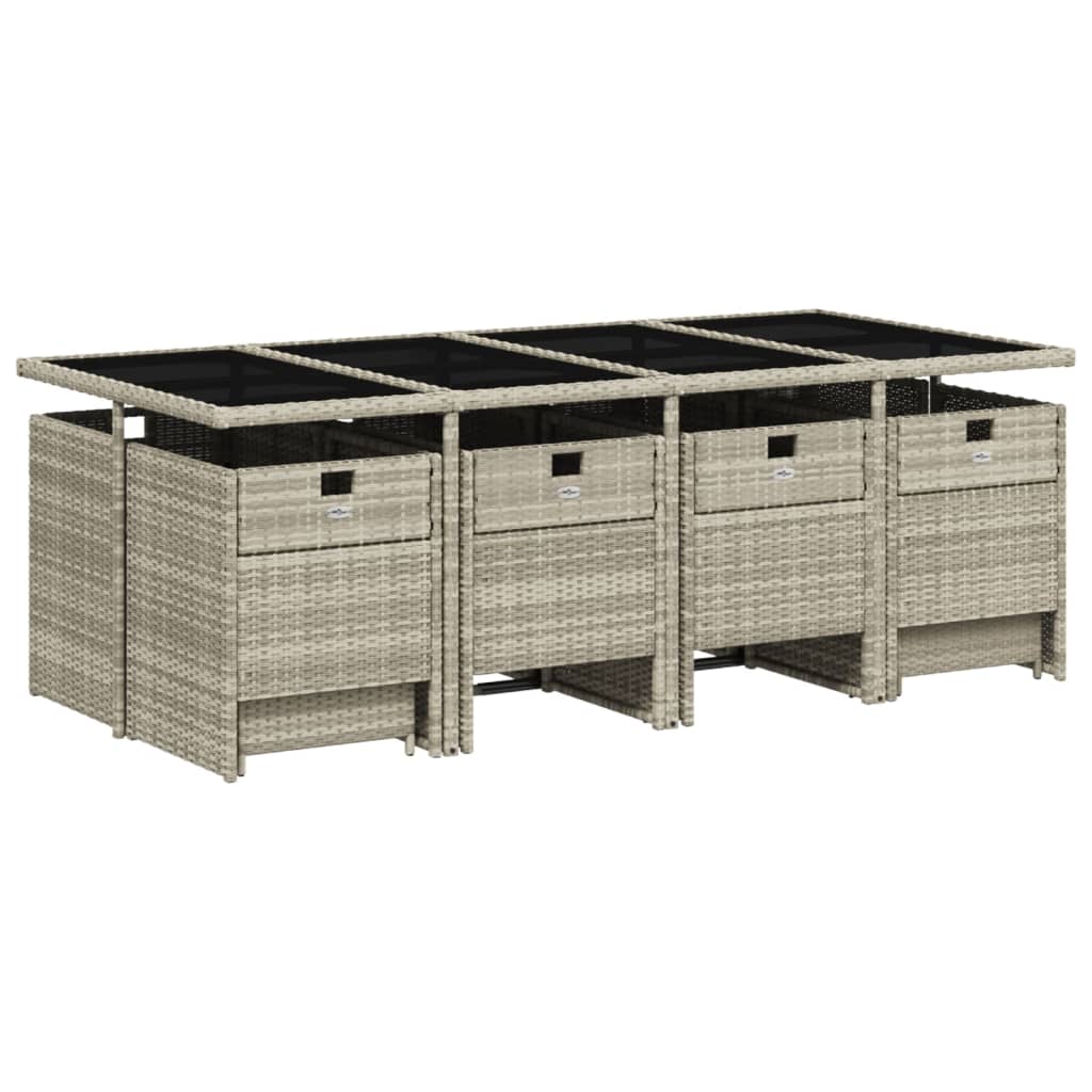 13-delige Tuinset met kussens poly rattan lichtgrijs is nu te koop bij PeponiXL, paradijselijk wonen!