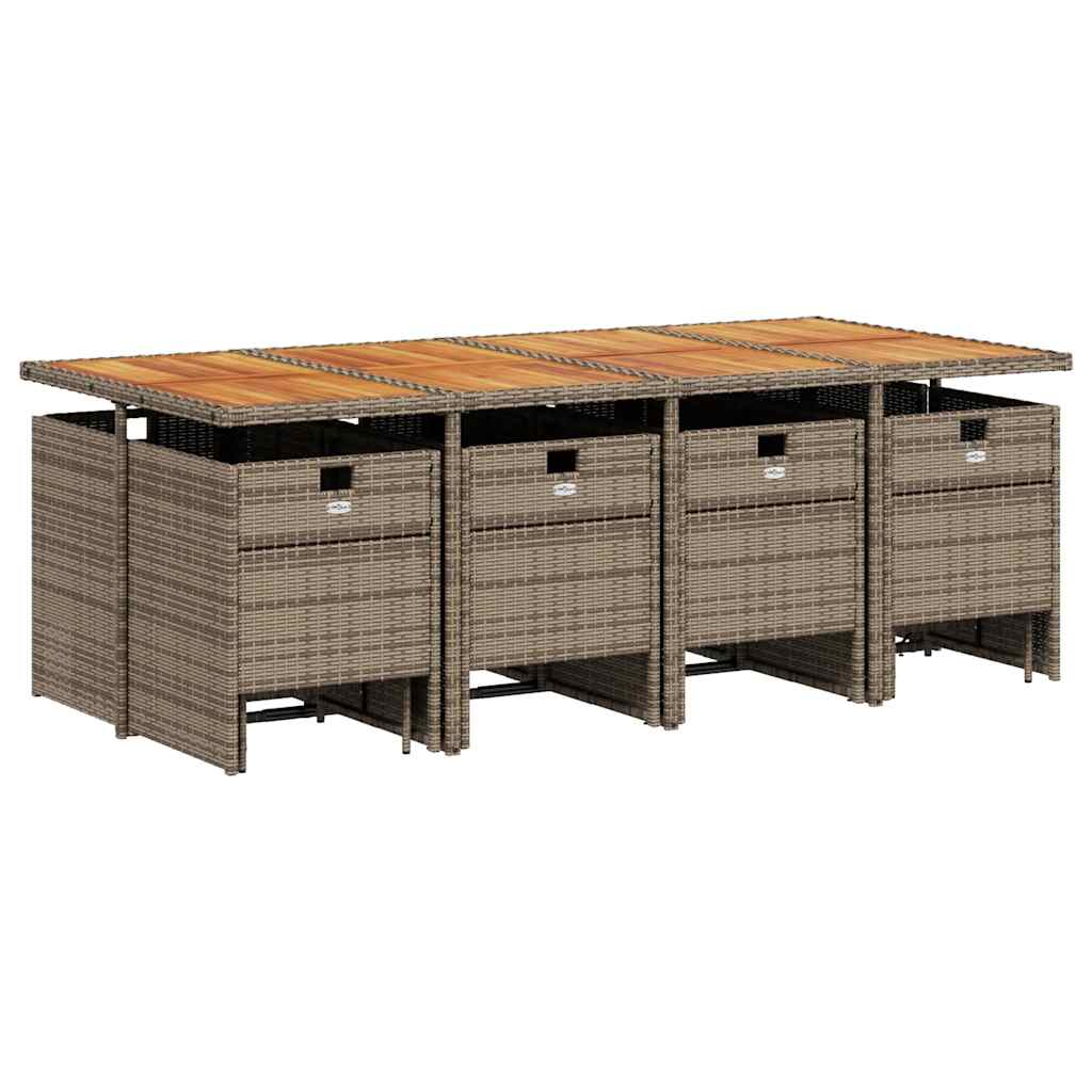 13-delige Tuinset met kussens poly rattan grijs is nu te koop bij PeponiXL, paradijselijk wonen!