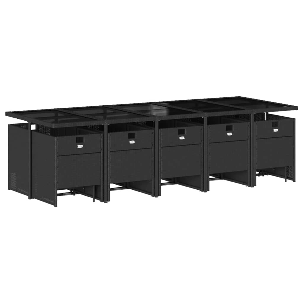 15-delige Tuinset met kussens poly rattan zwart is nu te koop bij PeponiXL, paradijselijk wonen!