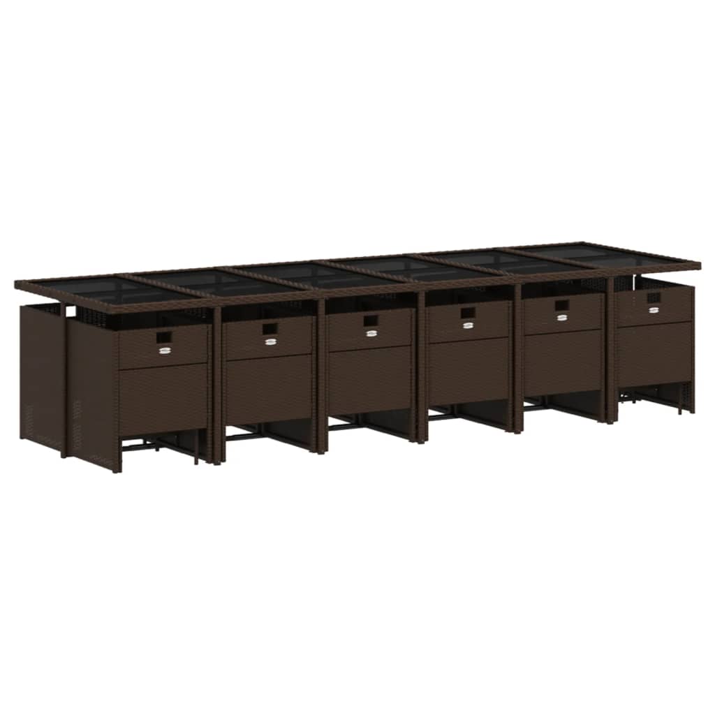 17-delige Tuinset met kussens poly rattan bruin is nu te koop bij PeponiXL, paradijselijk wonen!