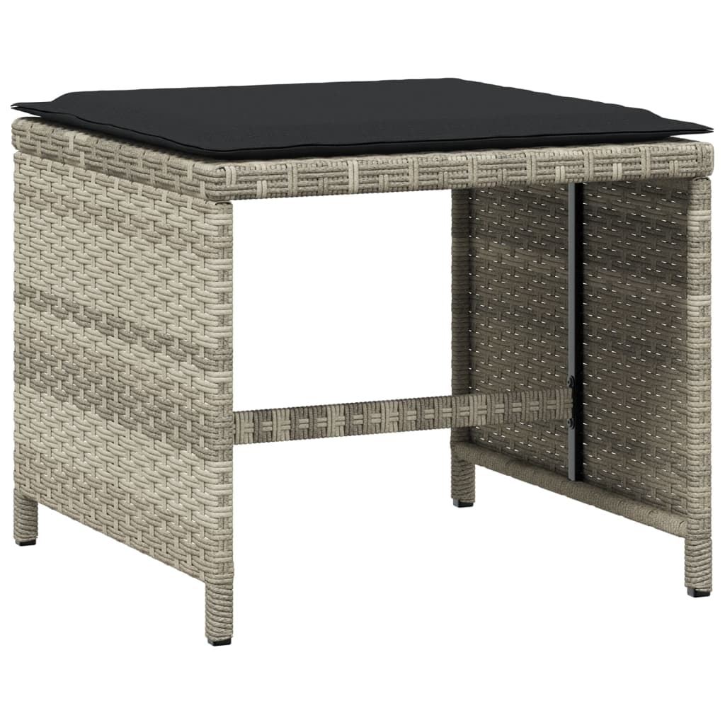 17-delige Tuinset met kussens poly rattan lichtgrijs is nu te koop bij PeponiXL, paradijselijk wonen!