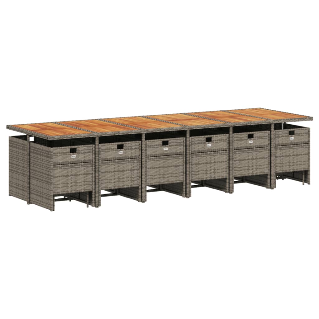 17-delige Tuinset met kussens poly rattan grijs is nu te koop bij PeponiXL, paradijselijk wonen!