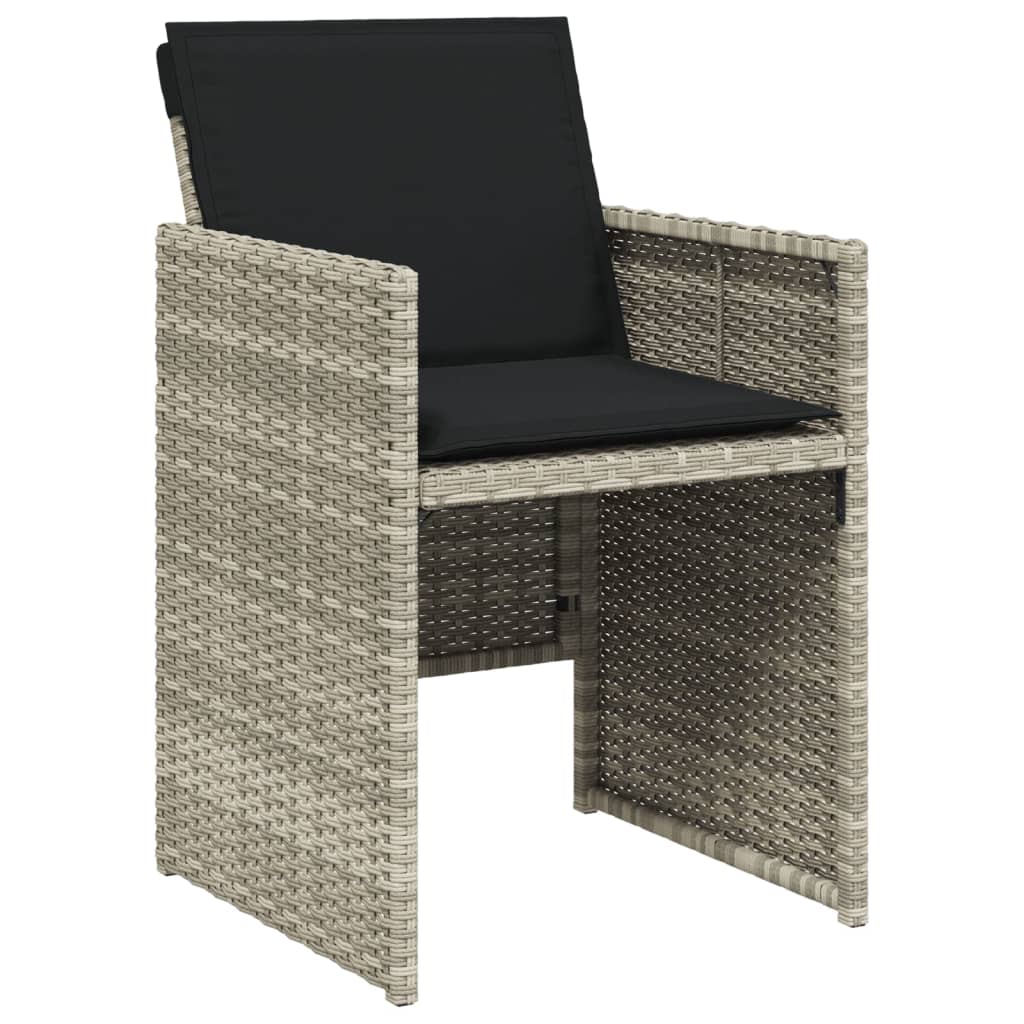 9-delige Tuinset met kussens poly rattan lichtgrijs is nu te koop bij PeponiXL, paradijselijk wonen!
