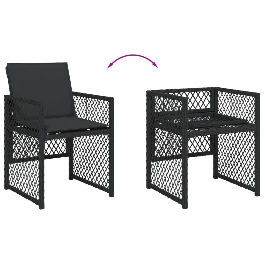 5-delige Tuinset met kussens poly rattan zwart is nu te koop bij PeponiXL, paradijselijk wonen!