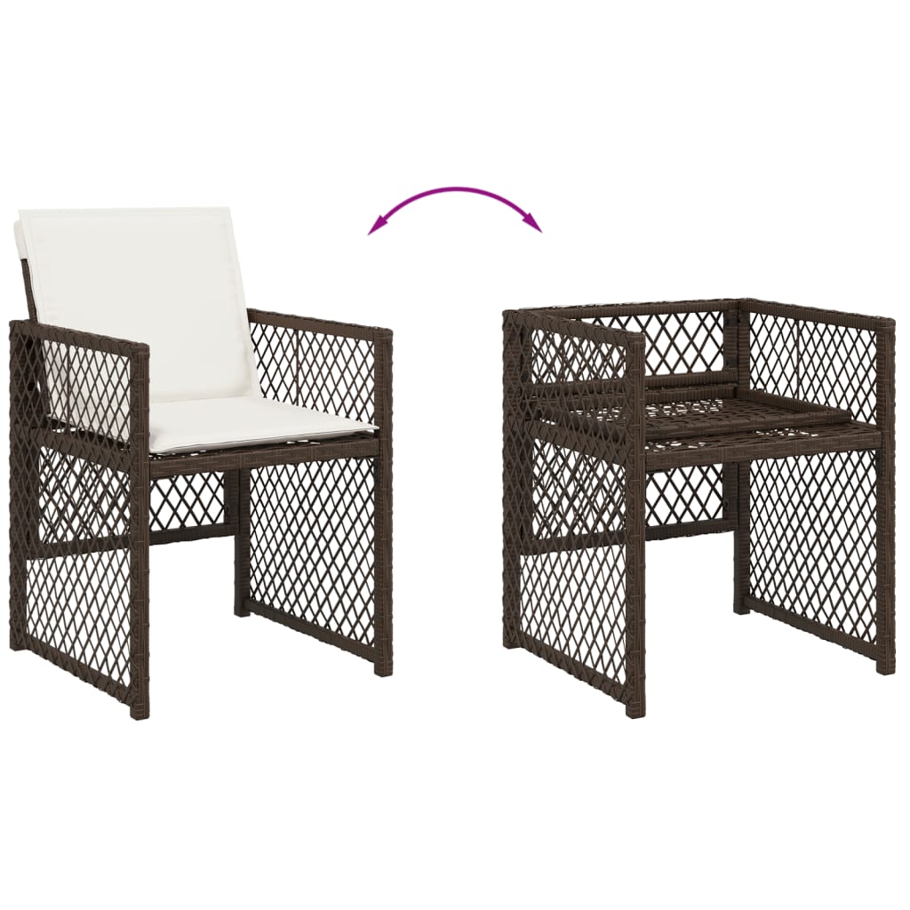 5-delige Tuinset met kussens poly rattan bruin is nu te koop bij PeponiXL, paradijselijk wonen!