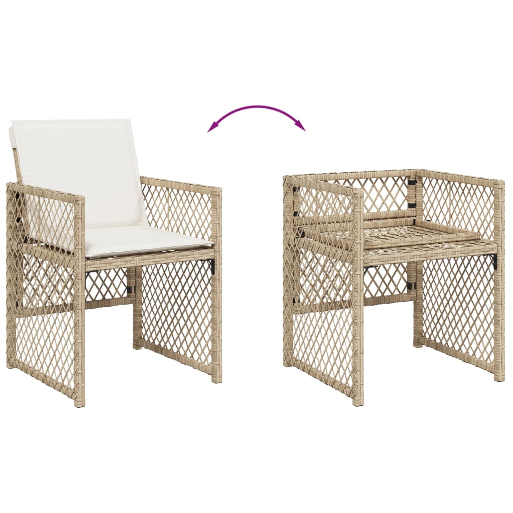 5-delige Tuinset met kussens poly rattan beige is nu te koop bij PeponiXL, paradijselijk wonen!