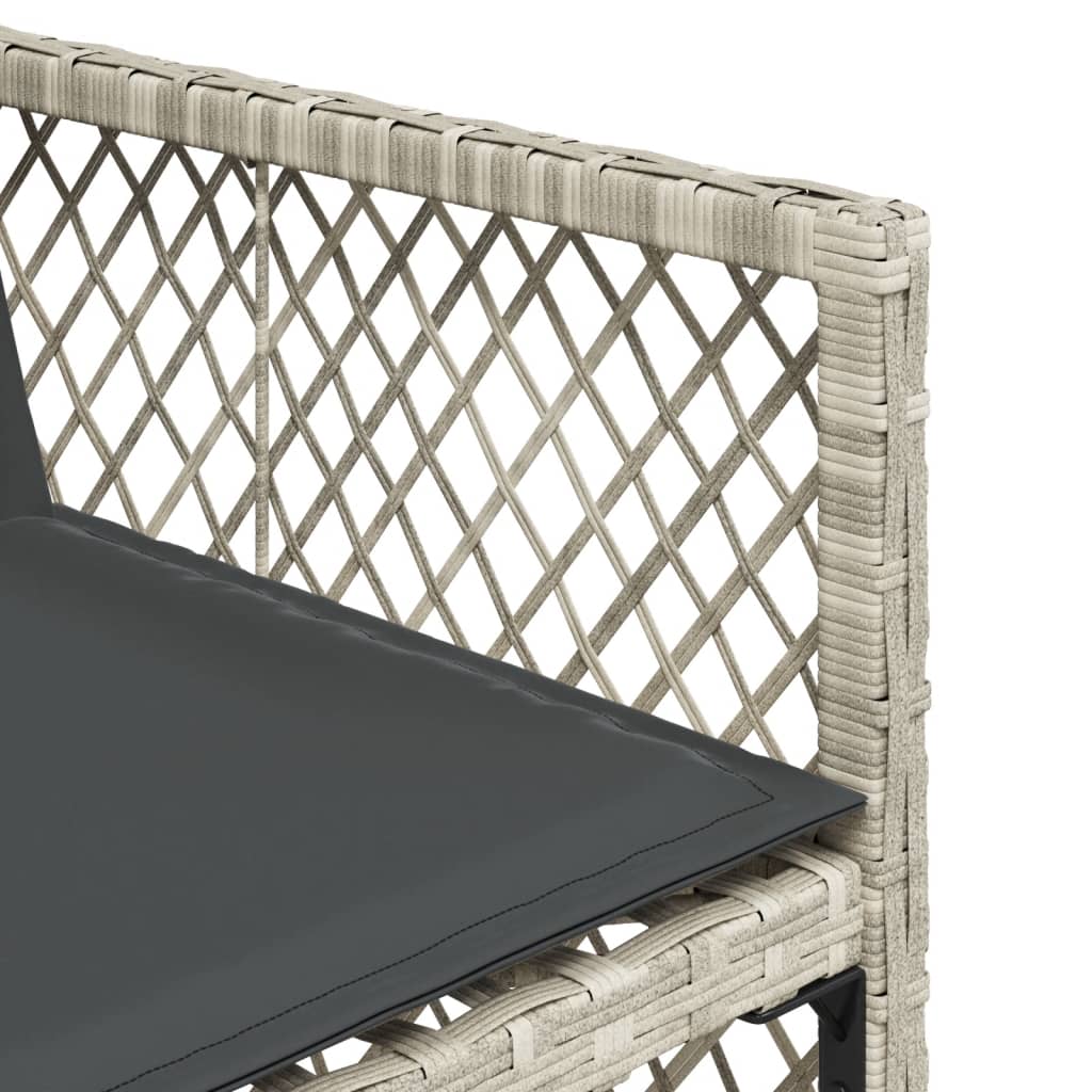 5-delige Tuinset met kussens poly rattan lichtgrijs is nu te koop bij PeponiXL, paradijselijk wonen!
