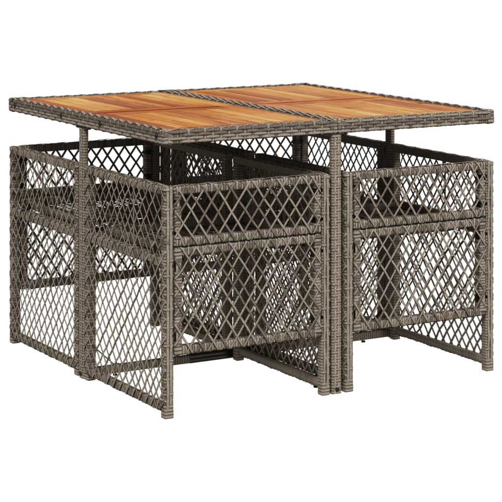 5-delige Tuinset met kussens poly rattan grijs is nu te koop bij PeponiXL, paradijselijk wonen!