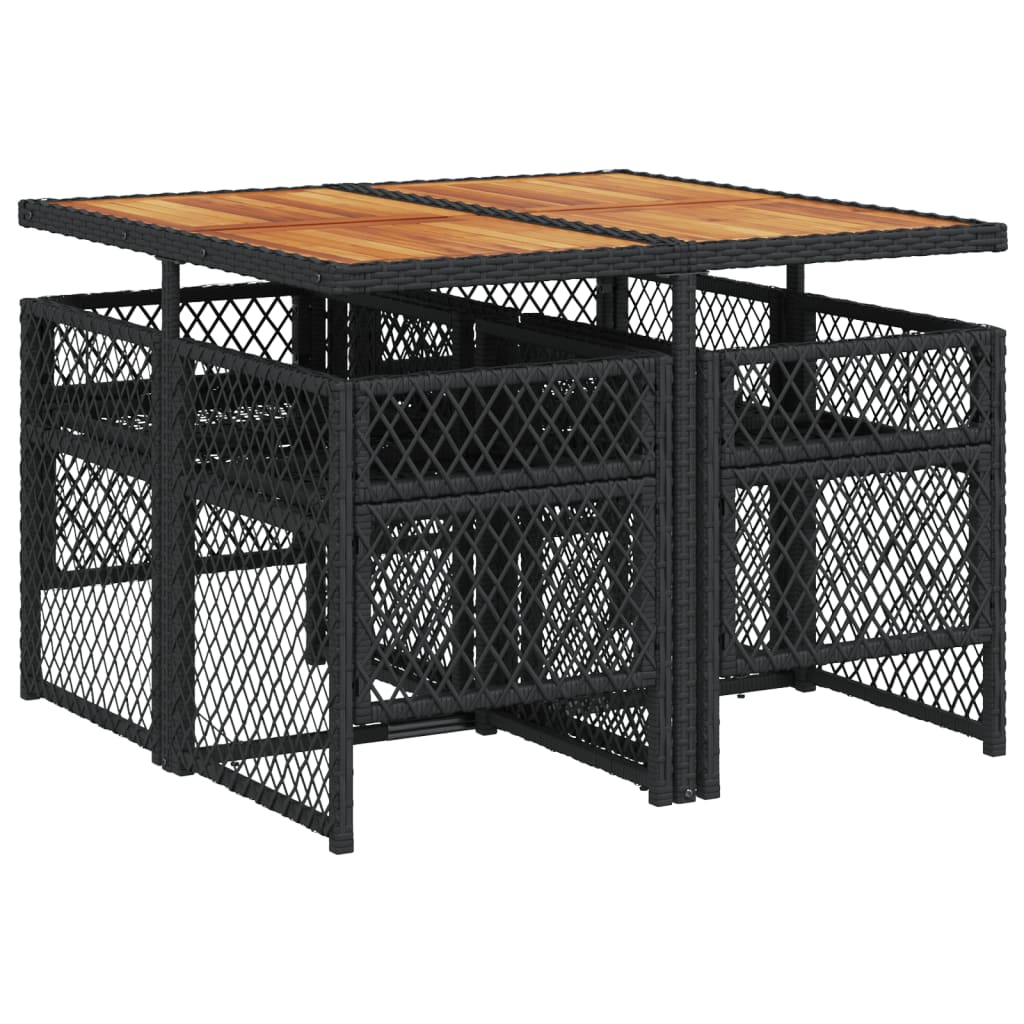 5-delige Tuinset met kussens poly rattan zwart is nu te koop bij PeponiXL, paradijselijk wonen!