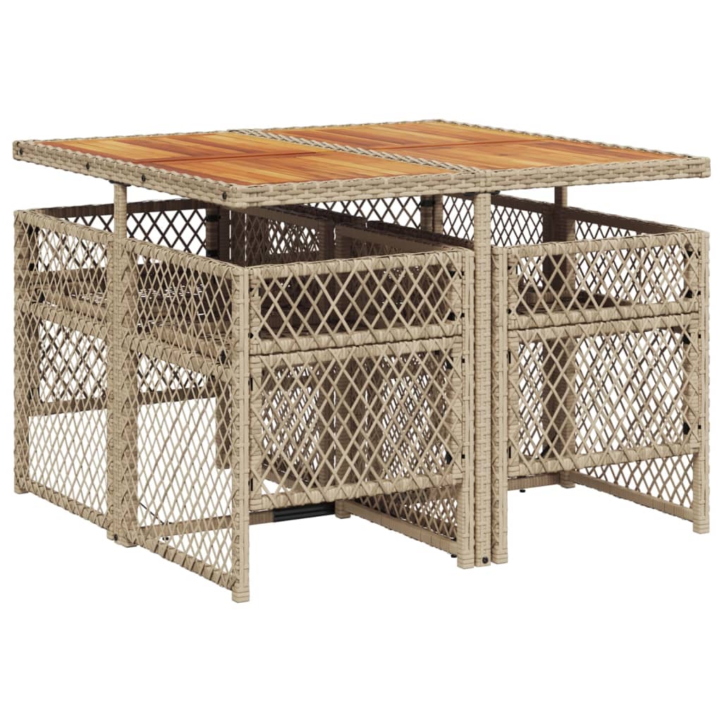 5-delige Tuinset met kussens poly rattan beige is nu te koop bij PeponiXL, paradijselijk wonen!