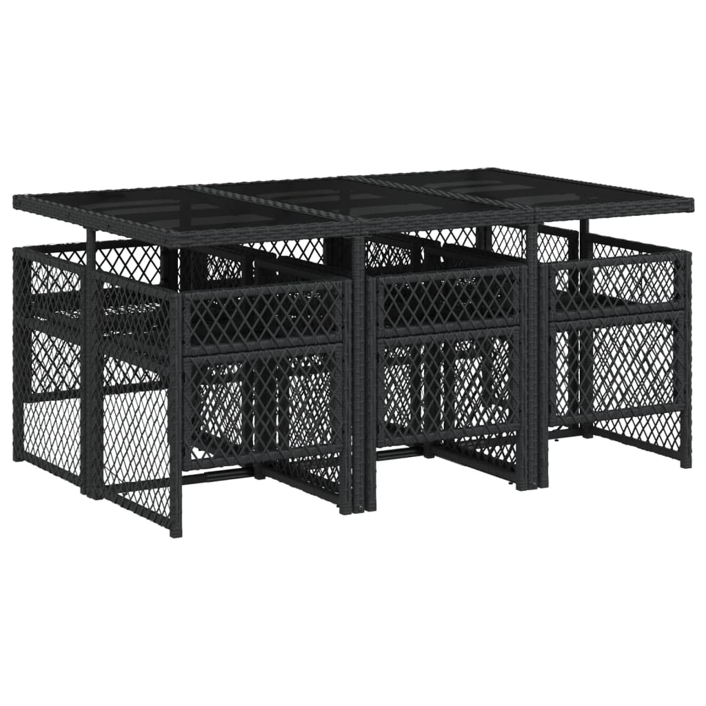 7-delige Tuinset met kussens poly rattan zwart is nu te koop bij PeponiXL, paradijselijk wonen!