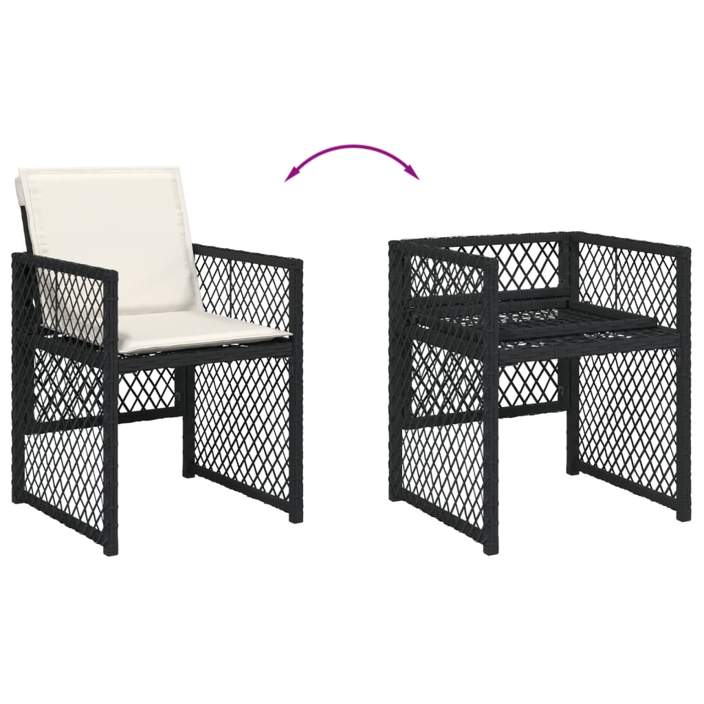 7-delige Tuinset met kussens poly rattan zwart is nu te koop bij PeponiXL, paradijselijk wonen!