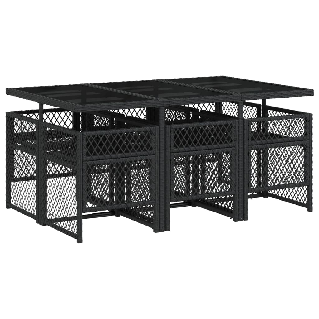 7-delige Tuinset met kussens poly rattan zwart is nu te koop bij PeponiXL, paradijselijk wonen!