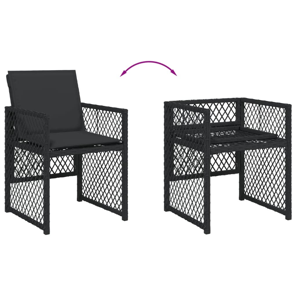 7-delige Tuinset met kussens poly rattan zwart is nu te koop bij PeponiXL, paradijselijk wonen!