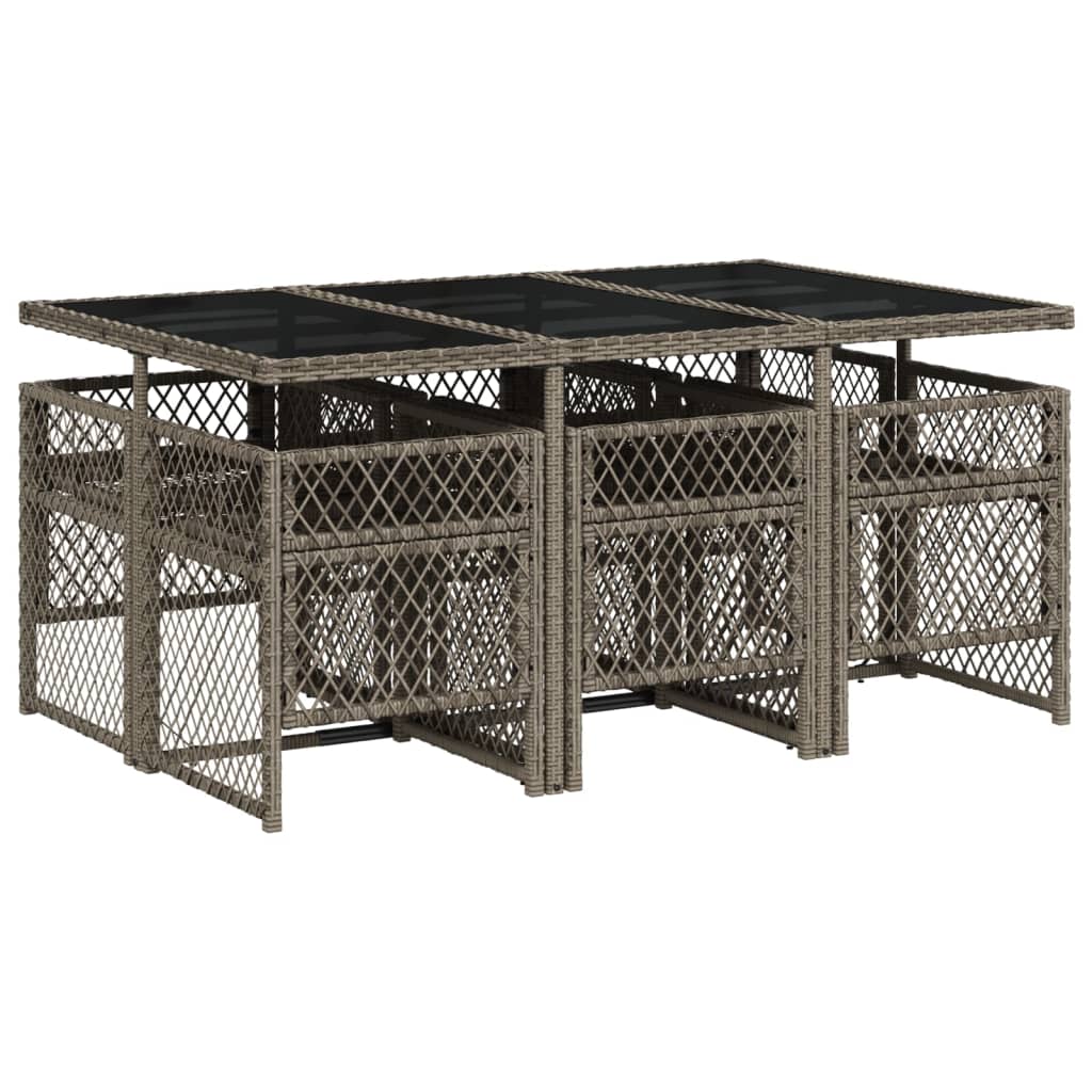 7-delige Tuinset met kussens poly rattan grijs is nu te koop bij PeponiXL, paradijselijk wonen!