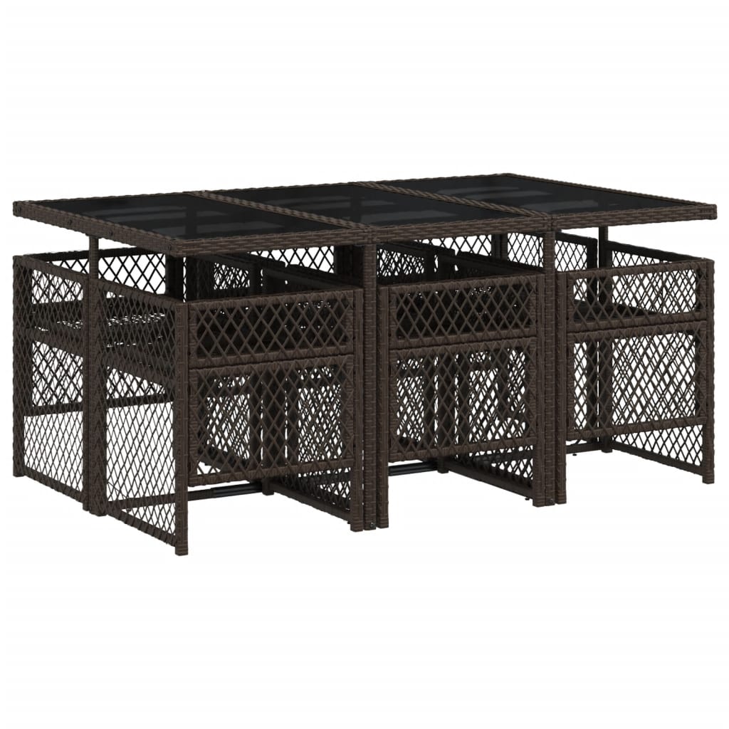 7-delige Tuinset met kussens poly rattan bruin is nu te koop bij PeponiXL, paradijselijk wonen!