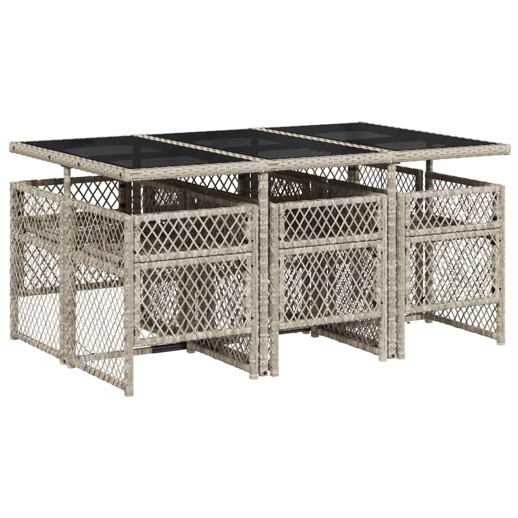 7-delige Tuinset met kussens poly rattan grijs is nu te koop bij PeponiXL, paradijselijk wonen!