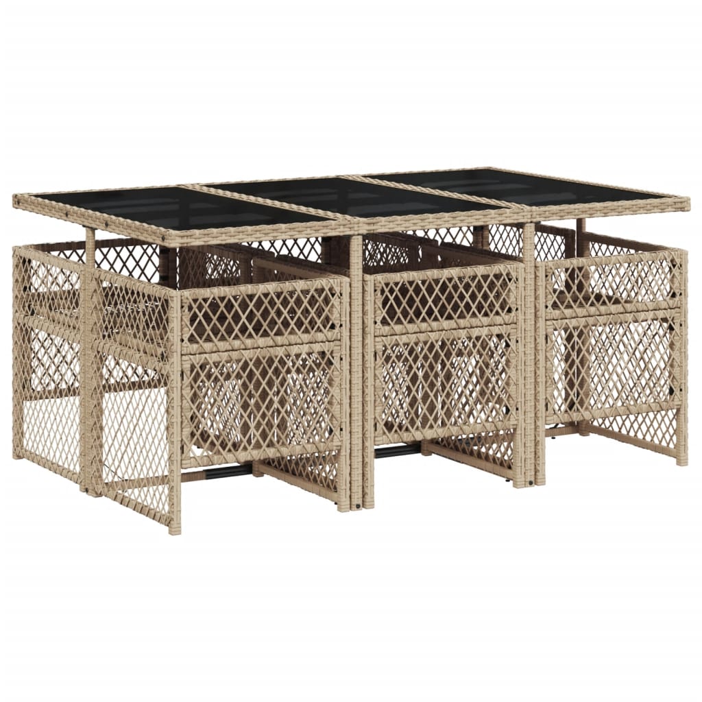 7-delige Tuinset met kussens poly rattan beige is nu te koop bij PeponiXL, paradijselijk wonen!