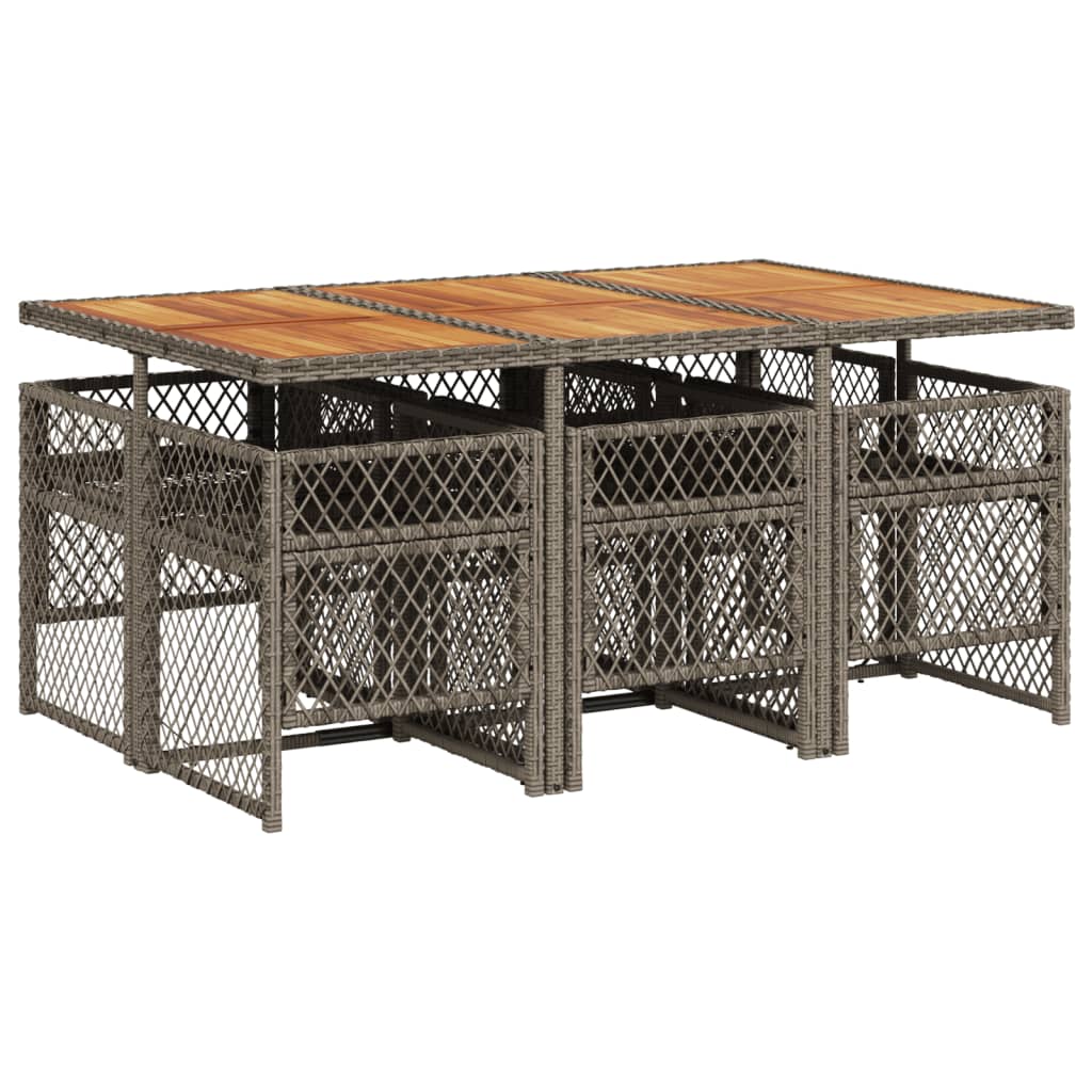 7-delige Tuinset met kussens poly rattan grijs is nu te koop bij PeponiXL, paradijselijk wonen!