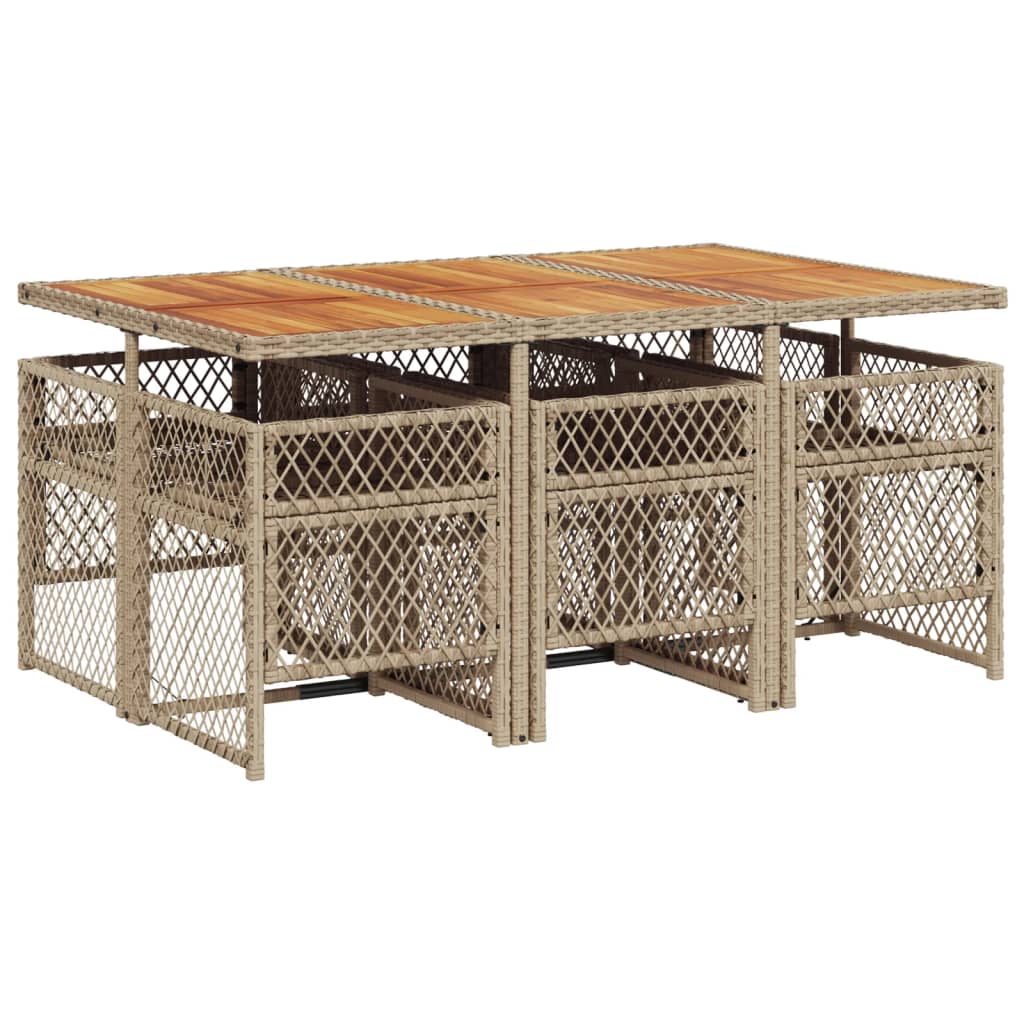 7-delige Tuinset met kussens poly rattan beige is nu te koop bij PeponiXL, paradijselijk wonen!
