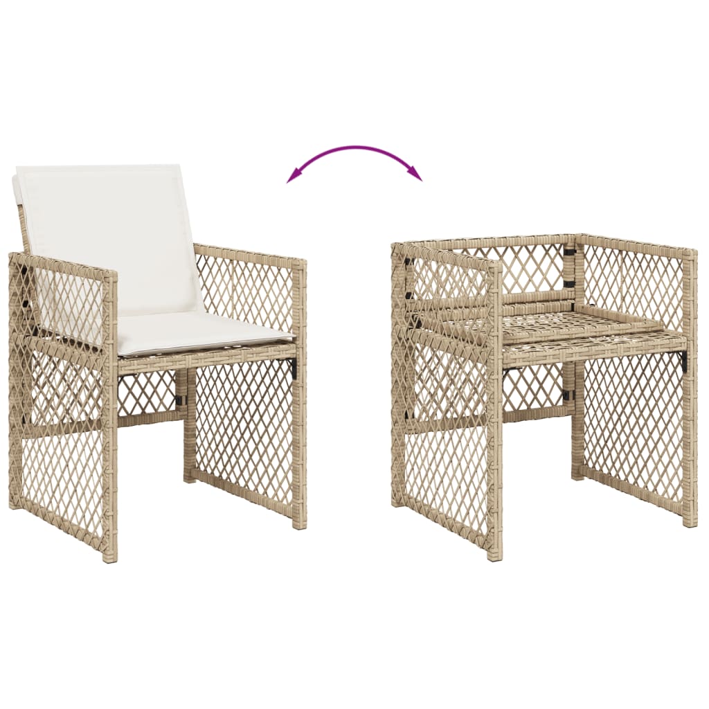7-delige Tuinset met kussens poly rattan beige is nu te koop bij PeponiXL, paradijselijk wonen!