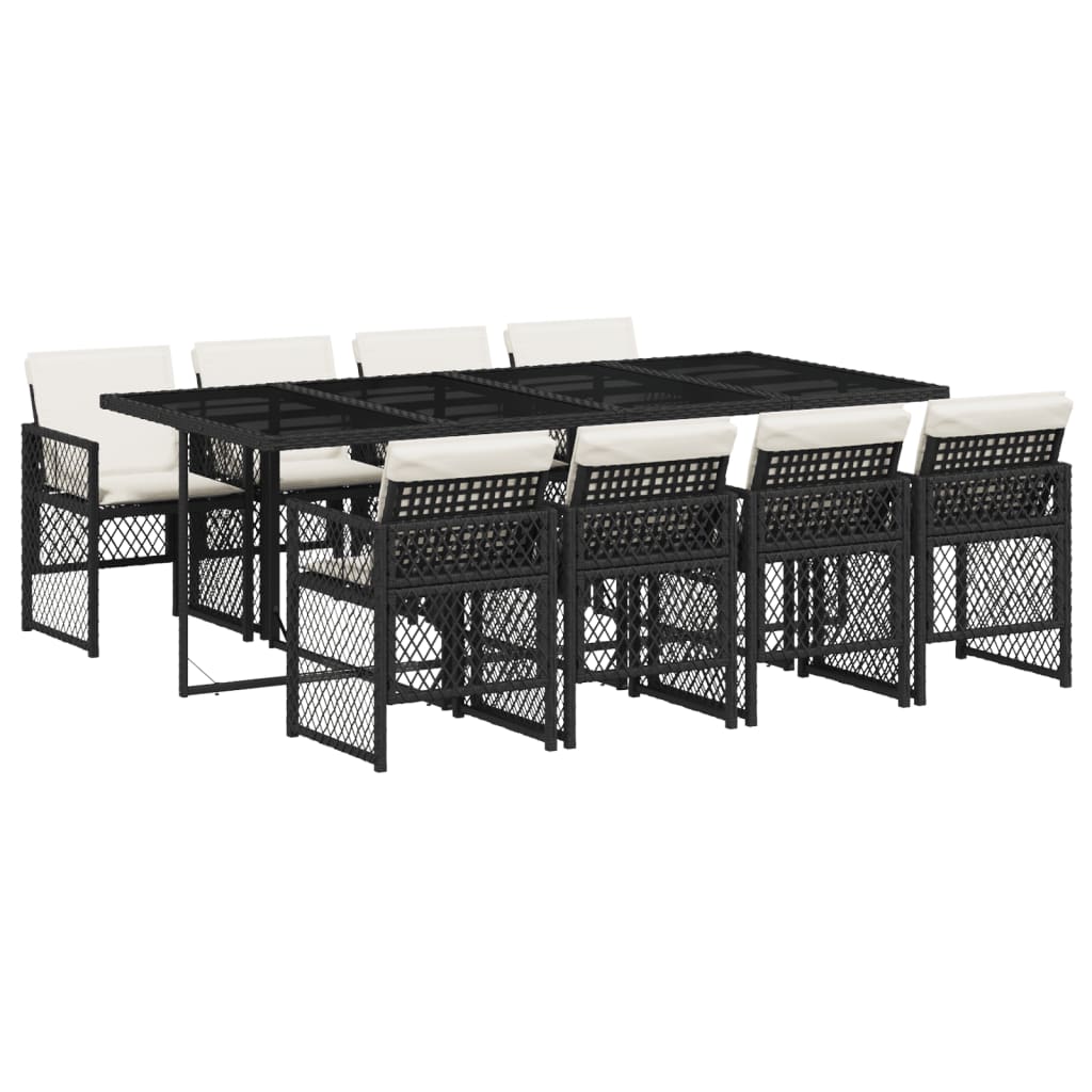 9-delige Tuinset poly rattan zwart is nu te koop bij PeponiXL, paradijselijk wonen!