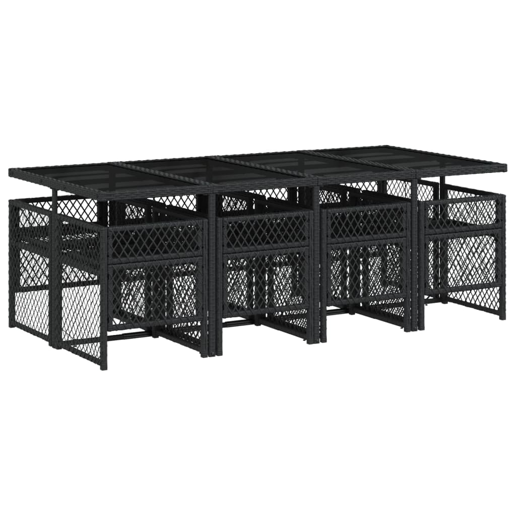 9-delige Tuinset poly rattan zwart is nu te koop bij PeponiXL, paradijselijk wonen!