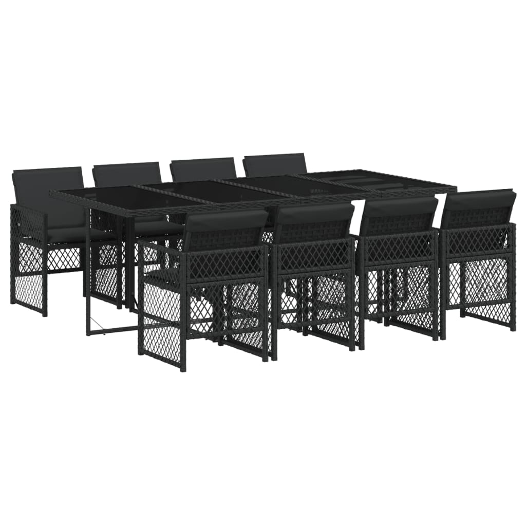 9-delige Tuinset poly rattan zwart is nu te koop bij PeponiXL, paradijselijk wonen!
