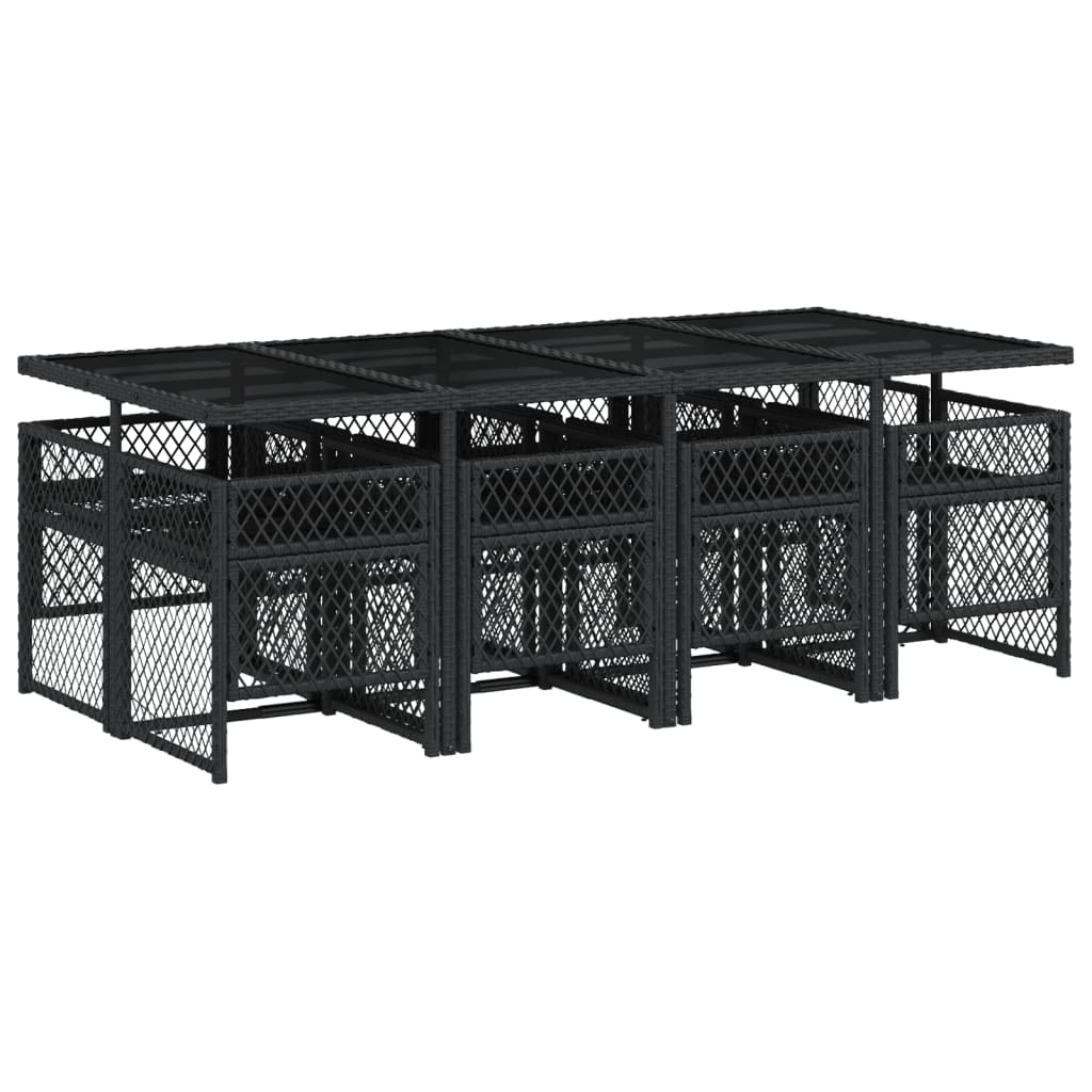 9-delige Tuinset poly rattan zwart is nu te koop bij PeponiXL, paradijselijk wonen!