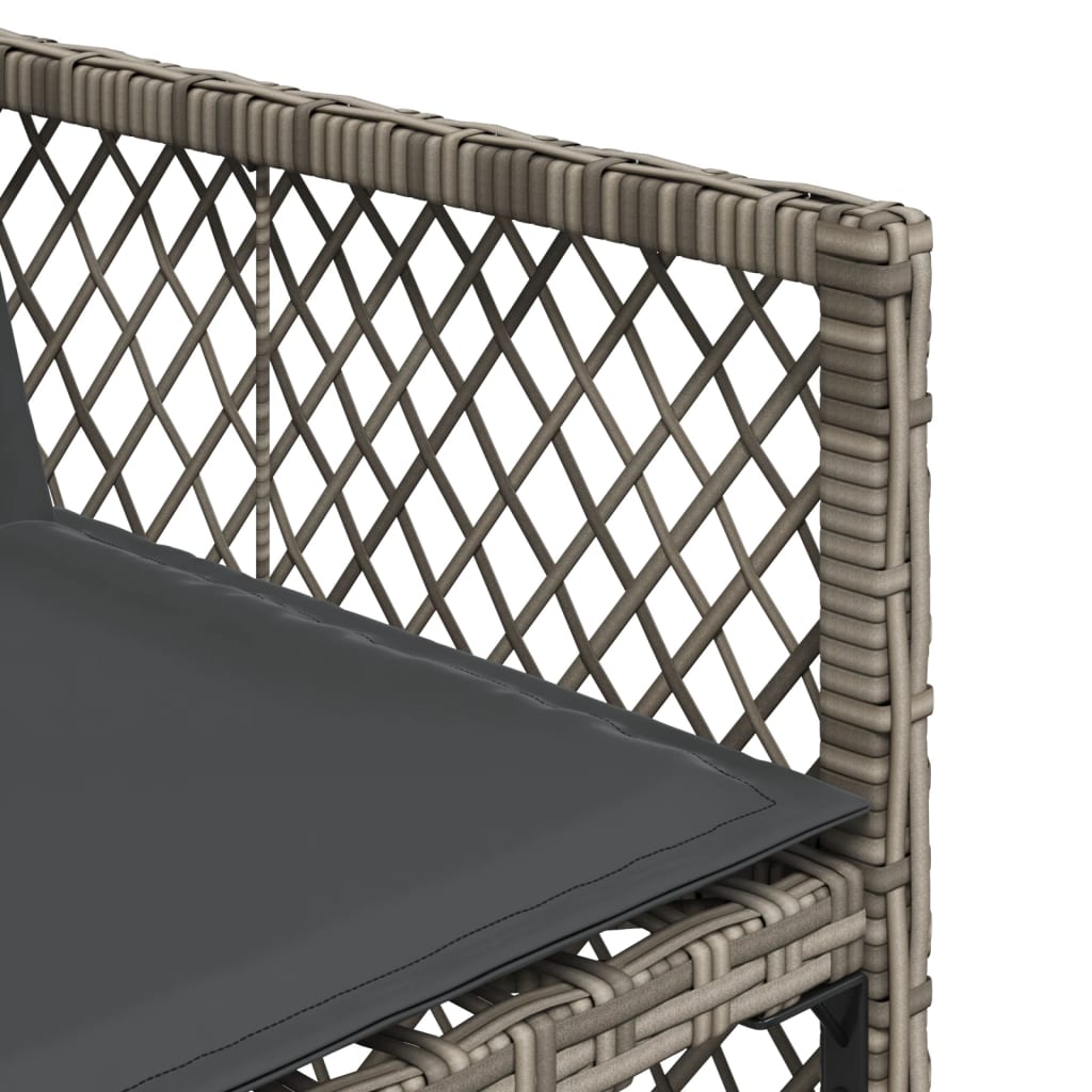 9-delige Tuinset met kussens poly rattan grijs is nu te koop bij PeponiXL, paradijselijk wonen!