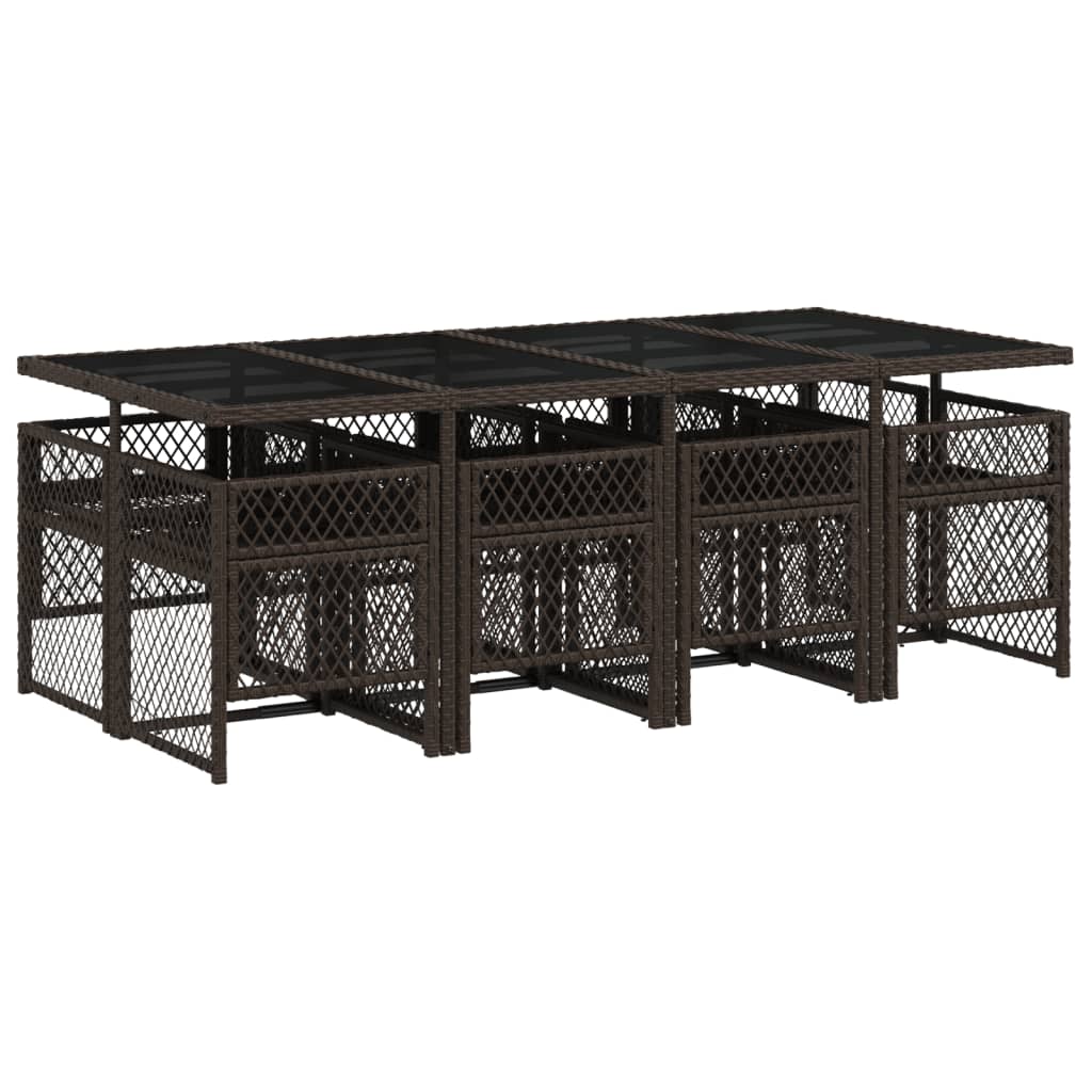 9-delige Tuinset met kussens poly rattan bruin is nu te koop bij PeponiXL, paradijselijk wonen!