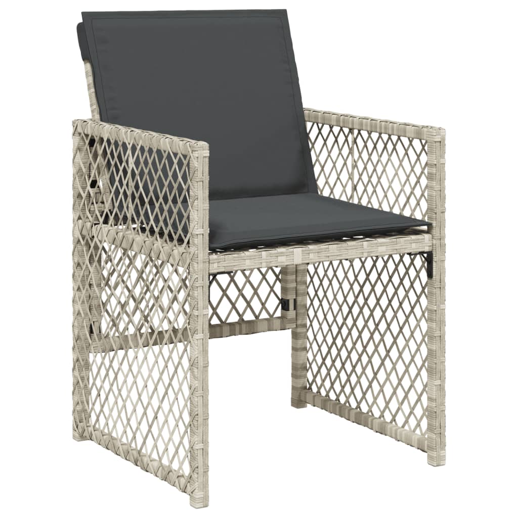 9-delige Tuinset met kussens poly rattan lichtgrijs is nu te koop bij PeponiXL, paradijselijk wonen!