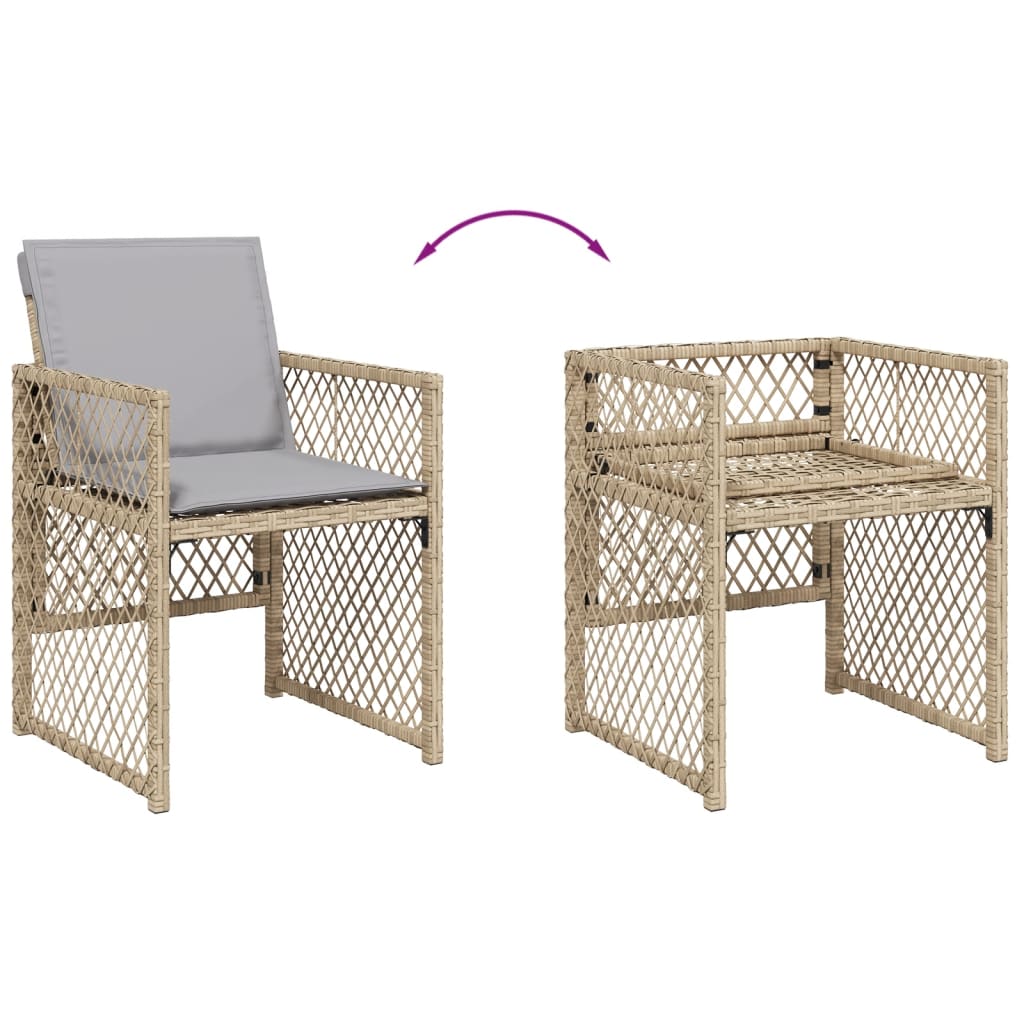 9-delige Tuinset met kussens poly rattan beige is nu te koop bij PeponiXL, paradijselijk wonen!